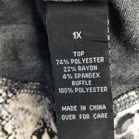 ALYX Gray Short Sleeve Towfer Knit Blouse 1X NWOT - Picture 7 of 7